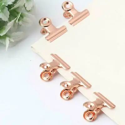£3.99 • Buy 5 Pieces Bulldog Clips,Rose Gold Binder Clip Stainless Paper Clamp For Pictures