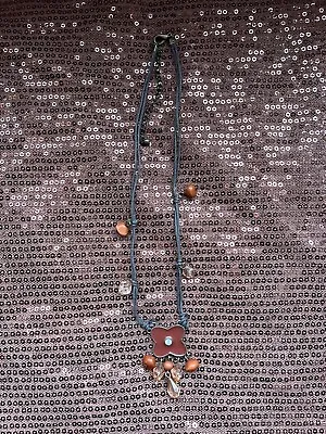 Floral Pendant Necklace Beaded Rope Vintage Boho • $9