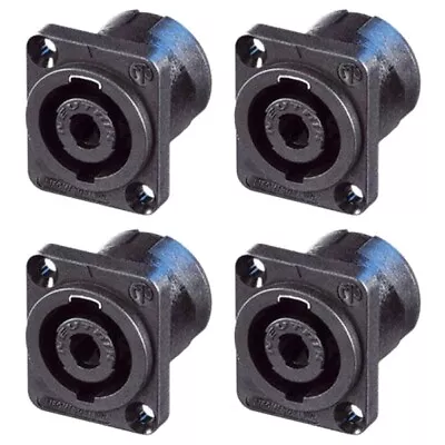 4x Neutrik NL4MPXX 4 Pole Speakon Chassis Panel Mount Connector Speaker Terminal • $30.87