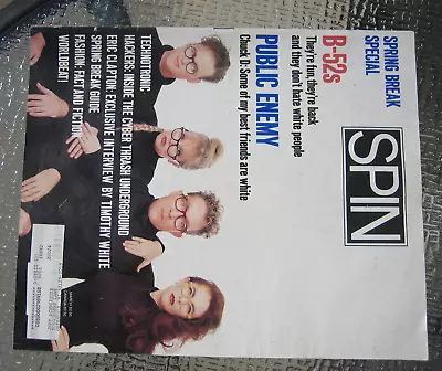 Vintage Spin Magazine Spring Break Special B 52's Public Enemy Eric Clapton • $8.75