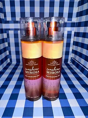 Lot 2x Bath And Body Works Sunshine Mimosa Fine Fragrance Body Mist 8 Oz Retired • $24.99