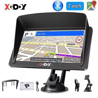 XGODY 5'' 7'' 9'' GPS Navigation Portable CarPlay Bluetooth Sunshade SAT NAV POI • $55.99