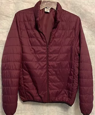 PINK Victoria’s Secret Puffer Jacket Women’s Medium Full Zip Maroon Lightweight • $19.99