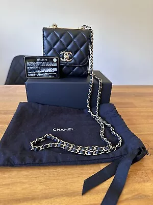 Chanel Trendy CC Mini Clutch On Chain Black Gold Hardware Like New • $4299