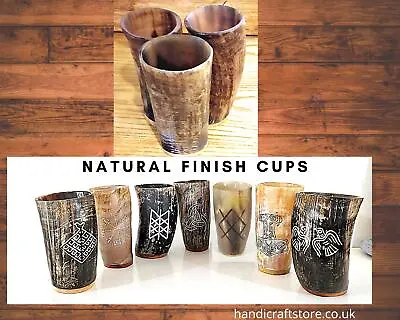 Natural Finish Ox Horn Viking Drinking Cup Cups Ale Beer Wine Tankard Size 5-6  • £10.80