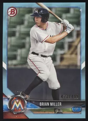 2018 Bowman #BP60 Brian Miller Prospects Sky Blue Miami Marlins /499 • $1.59