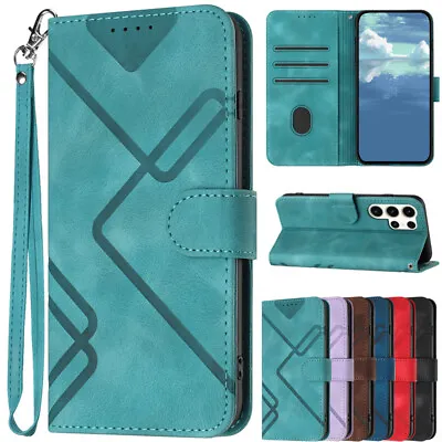 For Samsung S23 S22 S21 S20 Ultra Plus S10 S9 Case Magnetic Leather Wallet Cover • $12.89