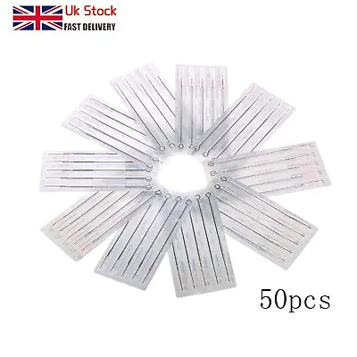 50pcs Professional Disposable Tattoo Needle Round Liner 1/3/5/7/9 RL Mixed Size • £6.60