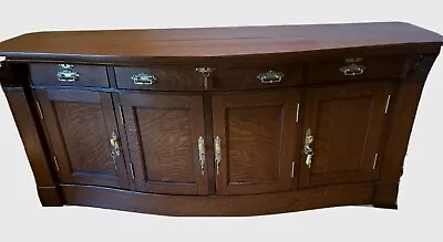 [Antique] Mahogany/Tigerwood Credenza/Buffet/ Sideboard. Refurbished. W/Keys! • $6000