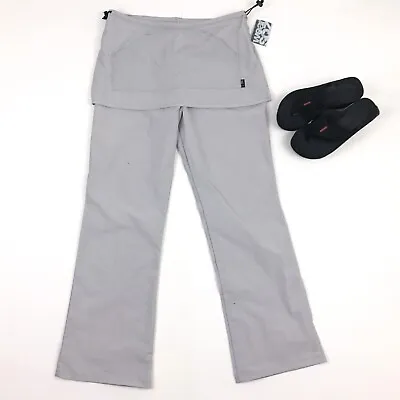 Squeeze Y2K 90s Women's 9/10 Rave Parachute Gray Nylon Pants Skirt Overlay • $75