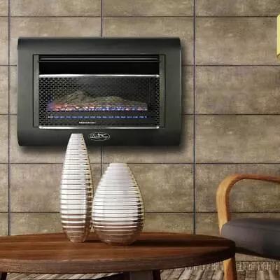 Duluth Forge Ventless Linear Wall Gas Fireplace With Thermostat Indoor 28  Black • $408.57