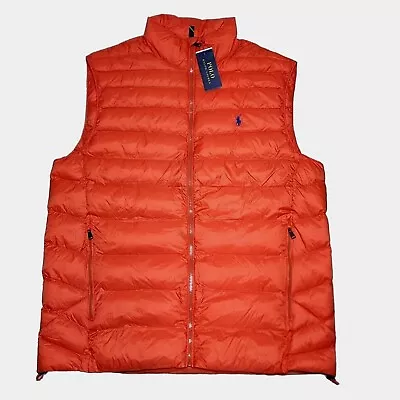 Polo Ralph Lauren Men's Big & Tall Orange Packable Puffer Vest New • $89.10