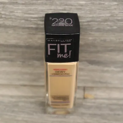 Maybelline Dewy Smooth Fit Me Foundation Beauty Make Up 1Fl Oz Natural Beige 220 • $18.38