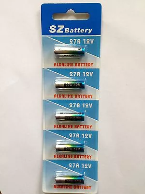 Alkaline Batteries 27a-c5 High Voltage 12v Card Of 5+new+wty • $14.98