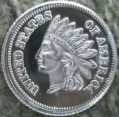 $3.53 • Buy Indian Head Penny Design - 1 GRAM GR G .999 Fine Pure Solid Silver Bullion Round