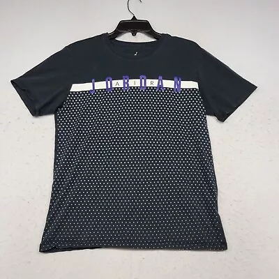 Jordan Shirt Mens Medium Black Polka Dot Air Jump Man Basketball Short Sleeve • $14.99