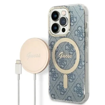 Genuine Guess 4G Magsafe Apple IPhone 14 Pro Case Cover With Wireless Charger • £45