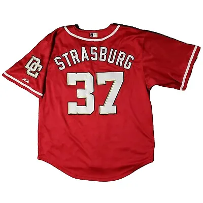 Stephen Strasburg Jersey Mens 48 Washington Nationals #37 Red Baseball MLB • $59.99