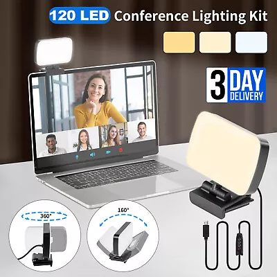 LED Video Conference Fill Light 3 Dimmable Color Clip On Kit For Live Streaming  • $19.99