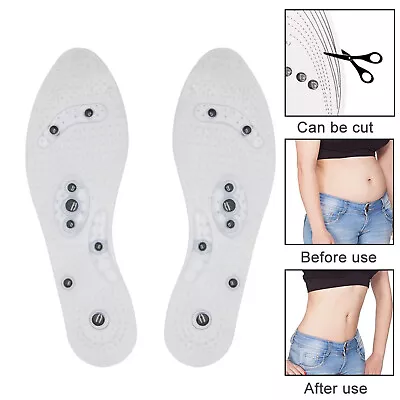 Magnetic Therapy Silicone Insoles Transparent Weight Loss Massage Foot Pads • £5.98