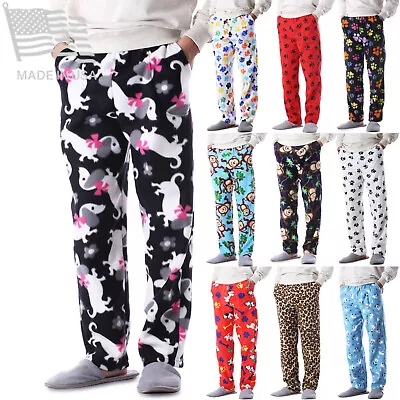 Mens Pajama Pants Puppy Animal Fleece Lounge PJ Bottom Sweatpants Sleep Wear • $23.99