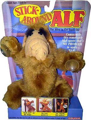 ALF (Alien Life Form) 6  Stick Around Plush Toy W/Suction Cups 1988 New! MOC!! • $69.95