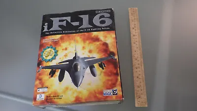 1997 Video PC Game F-16 Fighting Falcon Flight Simulator Big Box * CIB BAD BOX • $12
