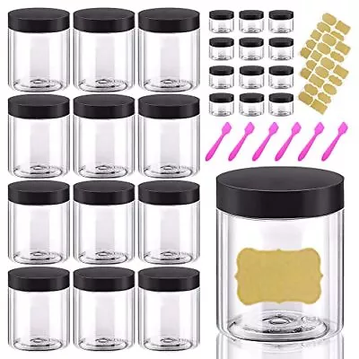 8oz Plastic Jars With Lids 8 Oz Plastic Containers  Assorted Sizes  Colors  • $13.55