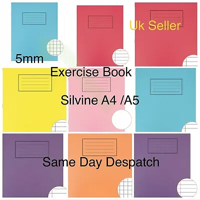 Silvine A4 A5 Exercise Books 80 Pages School Notebooks  Class Children Homework  • £4.49