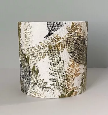 Fern Leaves Hand Painted & Printed Canvas Wrapped Glass Candle Holder OOAK. • £18.95