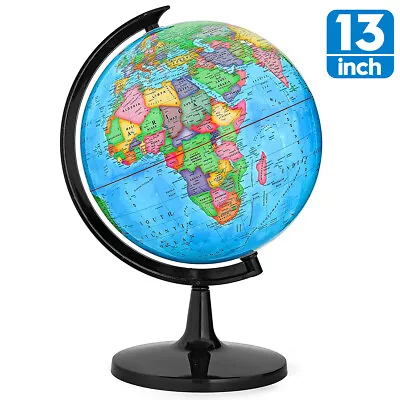 13'' World Globe Gift Earth Ocean Rotating World Map Desktop  Geography W/ Stand • $35.99