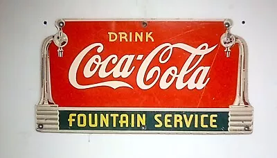 Vintage Original Art Deco Coca Cola Fountain Service Sign 1930's • $550