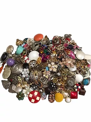 Vintage Single Clip On Earring Lot Of 50 Repurpose Crafts Harvest Junk • $34.50