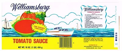 Vintage Can Label Federalsburg Maryland Chesapeake Bay Sailing Williamsburg • $5.95