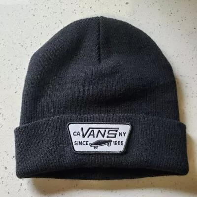 VANS Off The Wall Black Beanie Cap One Size NWOT • $14.95