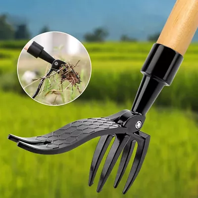 Manual Stand Up Weeder Puller Weed Claw Grass Root Remover Killer Garden Tool • £11.95