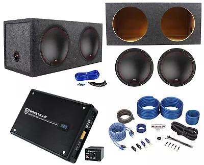 (2) MTX 5512-44 12  1600w Car Subwoofers+Sealed Sub Box+Mono Amplifier+Amp Kit • $444.85