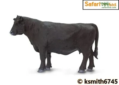 Safari BLACK ANGUS COW Solid Plastic Toy Farm Pet Animal Cow * NEW *💥 • £6.25