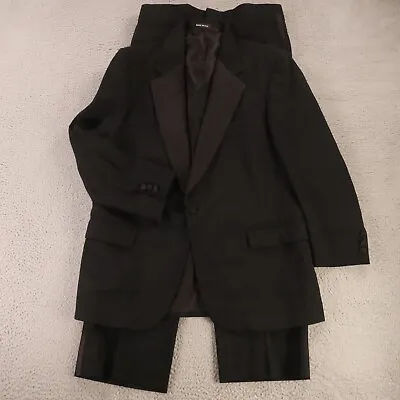 VINTAGE Jos A Bank Tuxedo Suit Black Wool Twill Made In USA 43R 35x30 • $78.98