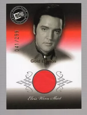 Elvis Presley 2007 Press Pass Elvis Is **worn-shirt** Gold Relic Card #041/299 • $39.99