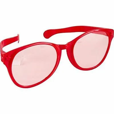 $9.89 • Buy JUMBO RED EYE FRAME GLASSES BIG Lenses Clown Nerd Funny Giant Joke Sunglasses