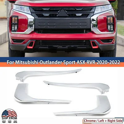 4PCS For Mitsubishi ASX RVR 2020-22 Front Bumper Upper Chrome Trim Molding Strip • $61.99