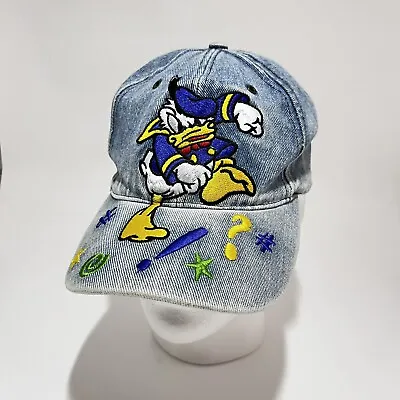 Vintage Angry Donald Duck Embroidered Denim Baseball Hat • $24.99