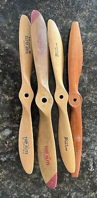 Lot Of 4 Vintage Wooden Model Airplane Propellers Topflight And Tornado Te01 • $9.99