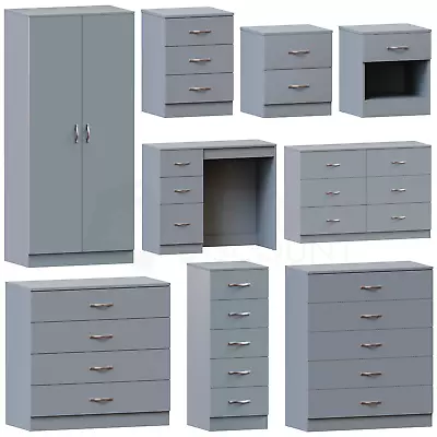 Grey Chest Of Drawers Bedside Table Wardrobe Desk Modern Bedroom Furniture • £57.99