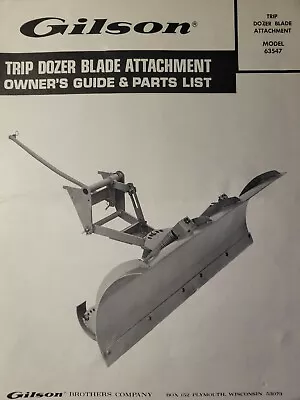 Montgomery Ward Gilson Garden Tractor Dozer Blade Implement Owner & Parts Manual • $52.99