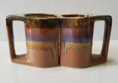Rodolfo Padilla Mexico Glazed Dripware Stoneware Stacking Coffee Mugs Set 2  • $59.99