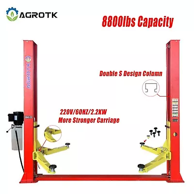 AGROTK 2 Post Car Lift 8800 LB Capacity Auto Truck Hoist 220V • $2550