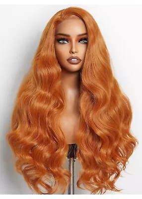 GORGIUS Ginger Orange Loose Wave Wig 24 Inch Long Glueless Colored Wigs 180%... • $46