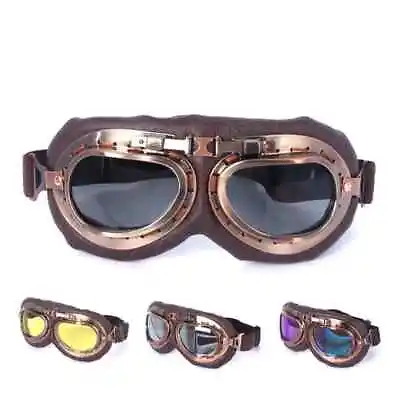 Retro Motorcycle Goggles Glasses Vintage Moto Classic Goggles For Pilot • $8.19